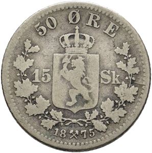 50 øre / 15 skilling 1875