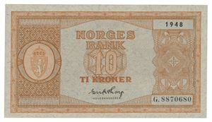 Norway. 10 kroner 1948. G8870680