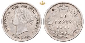 10 cents 1884. Små riper/hairlines