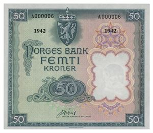 50 kroner 1942. A000006. R.