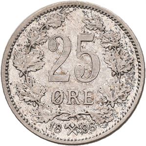 25 øre 1898. Små riper/small hairlines