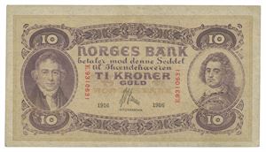 10 kroner 1916. E9310631