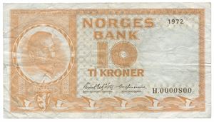 10 kroner 1972. H0000800