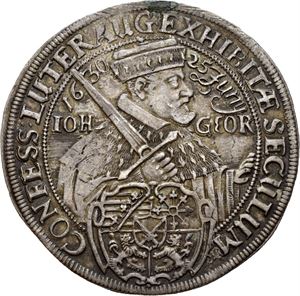 Sachsen, Johann Georg I, taler 1630, Dresden. Svakt monteringsspor/slight trace of mounting