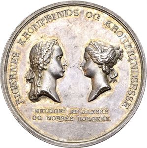 Christian VII, Prinsesse Marie Louise`s fødsel 1792. Hull. Sølv. 49 mm