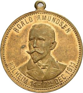 Roald Amundsen. Til minne om Sydpolsoppdagelsen 1911. Bronse. 28 mm med hempe