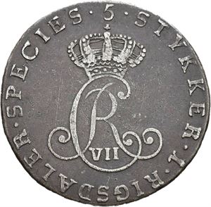 CHRISTIAN VII 1766-1808. 1/5 speciedaler 1800. S.9