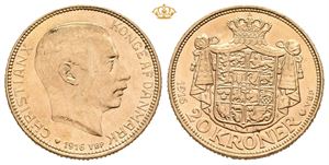 Christian X, 20 kroner 1916