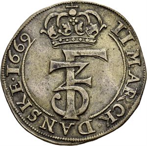 FREDERIK III 1648-1670. 2 mark 1669. S.40