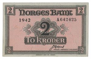 2 kroner 1942. A642425