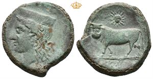 SICILY, Panormos (as Ziz). Circa 336-330 BC. Æ litra (24,5 mm, 12,73 g).