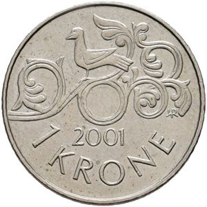 1 krone 2001 m/stjerne uten hull