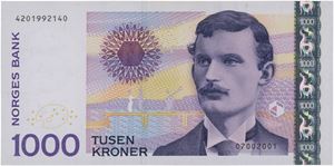 1000 kroner 2001. 4201992140.
