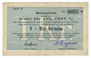 1 krone 1963/64. Serie N. Nr. 0963