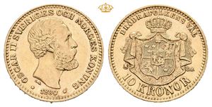 Oskar II, 10 kronor 1880