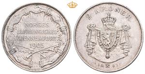 2 kroner 1907 Korslagte gevær