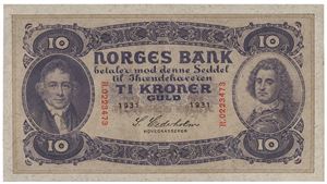 10 kroner 1931. R0223473