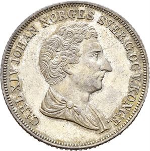 CARL XIV JOHAN 1818-1844, KONGSBERG, 1/2 speciedaler 1844