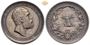 Oscar II. Det 9.de almindelige norske landbrugsmøde Christiania 1892. Sølv 35 mm
