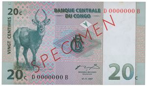 Congo Dem.rep. 20 centimes