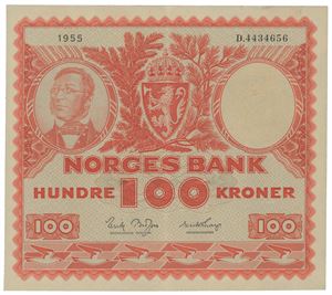 100 kroner 1955. D.4434656.