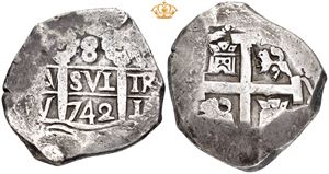 Cob 8 reales 1742 V