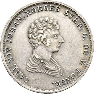 CARL XIV JOHAN 1818-1844, KONGSBERG. 1/2 speciedaler 1834