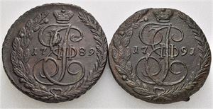 5 kopek 1789 & 1791 EM