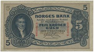 5 kroner 1942. U.2903269.