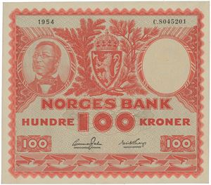 100 kroner 1954. C.8045201.