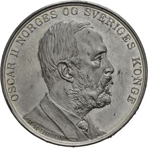Oscar II. Souvenir medalje 1890. Bruun. Tinn. 40 mm