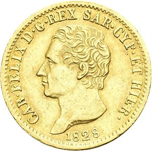 Sardinia, Carl Felix, 20 lire 1828