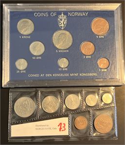 Norge, myntsett 1972 (Sandhill) og 1973 (mykplast)