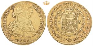 Carl III, 8 escudos 1781. Lima