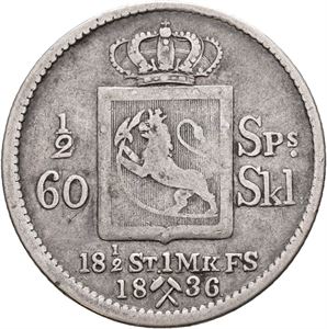 Carl XIV Johan, 1/2 speciedaler 1836