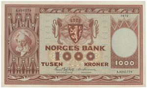 1000 kroner 1972. A.4245778