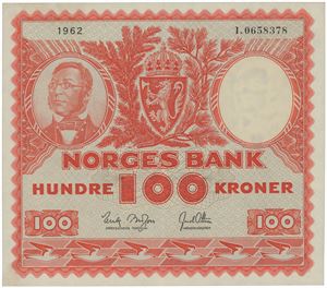 100 kroner 1962. I.0658378.