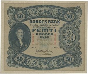 50 kroner 1936. B.4287344.