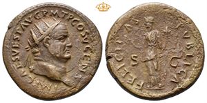 Vespasian. AD 69-79. Æ dupondius (13,23 g).