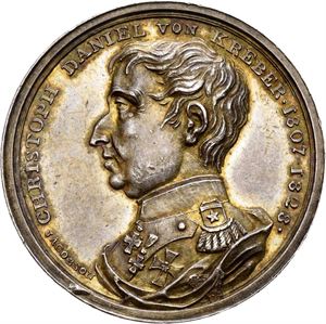 Christoph Daniel von Kreber 1828. Jacobson. Sølv. 36 mm