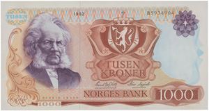 1000 kroner 1982. B5934904.