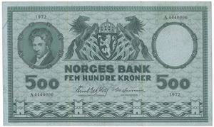 500 kroner 1972. A.4440006