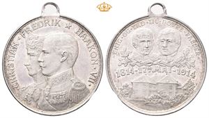 1914. Christian Frederik og Haakon VII. Sølv