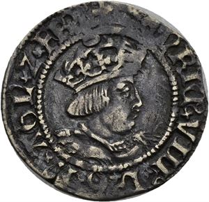 Henrik VIII 1509-1547, halfgroat 1530, York. Erkebiskop Wolsey