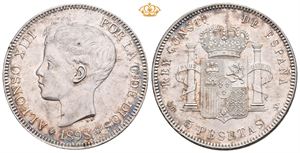 Spania 5 pesetas 1898 SG-V