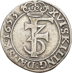 FREDERIK III 1648-1670, CHRISTIANIA, 1 mark 1653. S.72