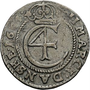 CHRISTIAN IV 1588-1648. 2 mark 1644. S.55