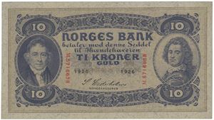 10 kroner 1926. M.5716638.