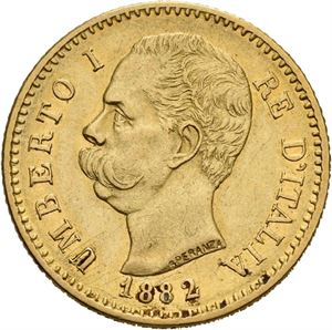 Umberto I, 20 lire 1882 R. Små riper/minor scratches