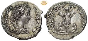 AR Denarius, AD 201